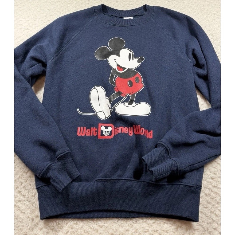 Disney Parks Mickey Mouse Disneyworld Blue Raglan Sweatshirt XS